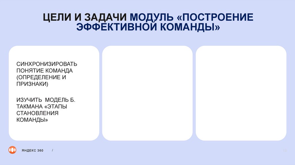 ЦЕЛИ И ЗАДАЧИ МОДУЛЬ «ПОСТРОЕНИЕ ЭФФЕКТИВНОЙ КОМАНДЫ»