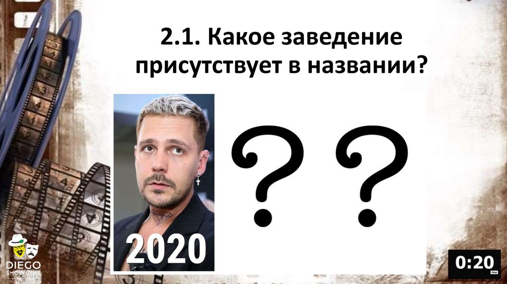 2.1. Какое заведение присутствует в названии?