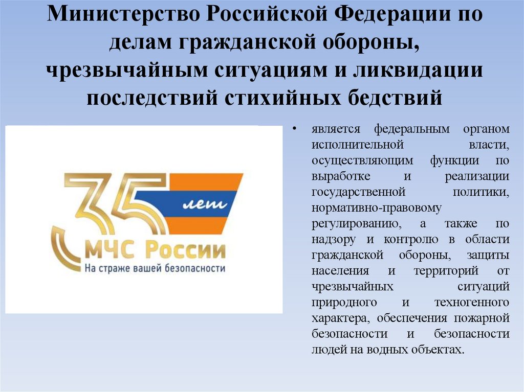 Министерство Российской Федерации по делам гражданской обороны, чрезвычайным ситуациям и ликвидации последствий стихийных