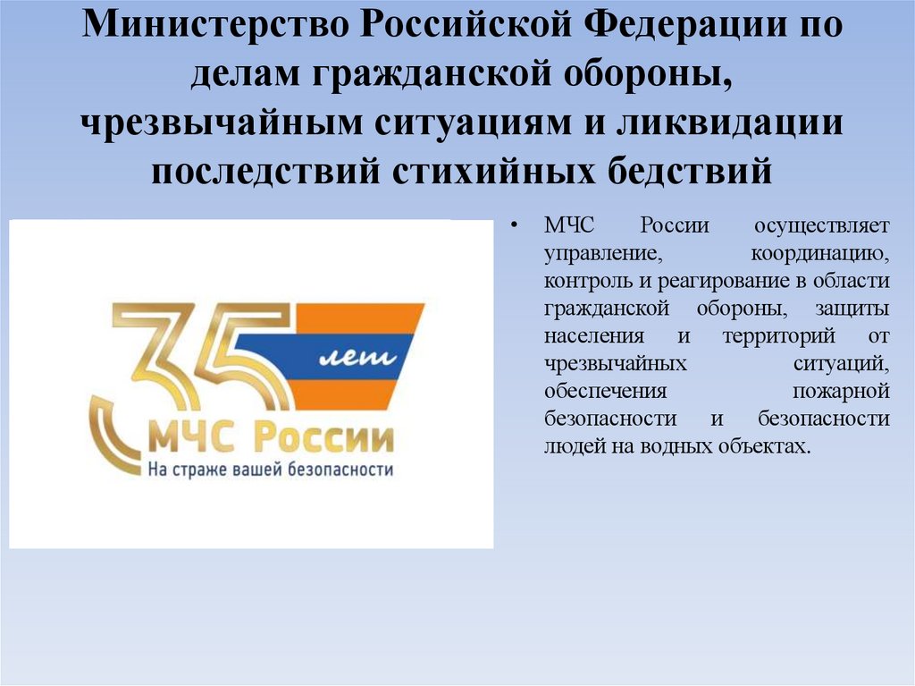 Министерство Российской Федерации по делам гражданской обороны, чрезвычайным ситуациям и ликвидации последствий стихийных