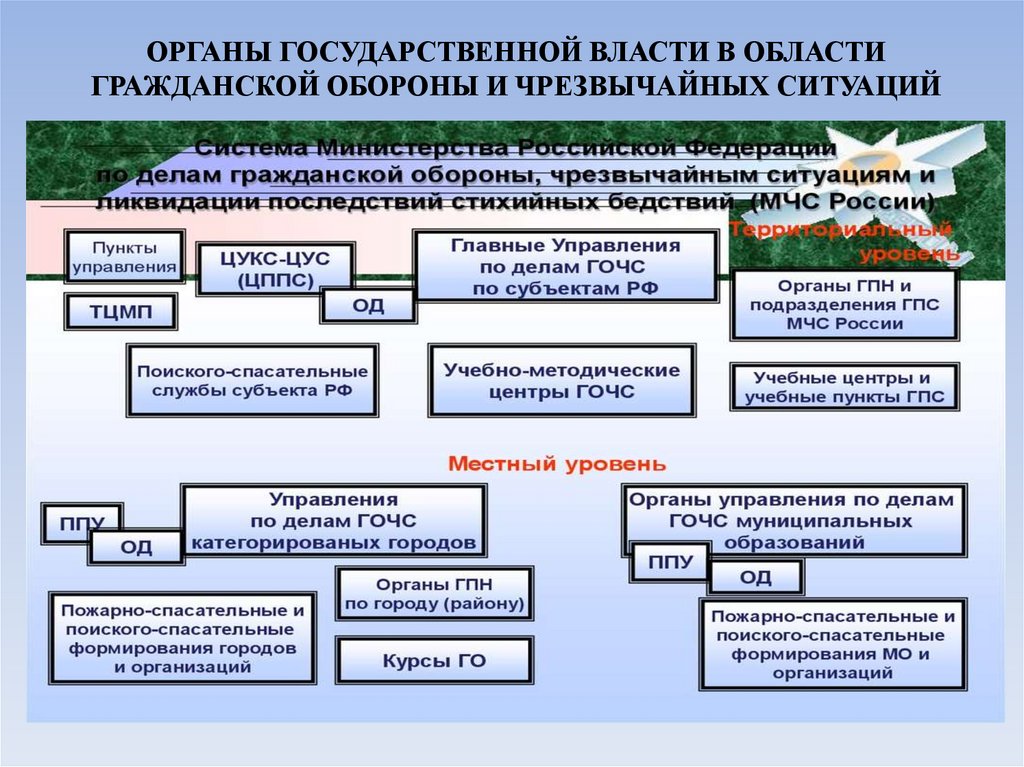 ОРГАНЫ ГОСУДАРСТВЕННОЙ ВЛАСТИ В ОБЛАСТИ ГРАЖДАНСКОЙ ОБОРОНЫ И ЧРЕЗВЫЧАЙНЫХ СИТУАЦИЙ