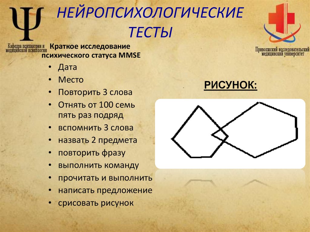 НЕЙРОПСИХОЛОГИЧЕСКИЕ ТЕСТЫ