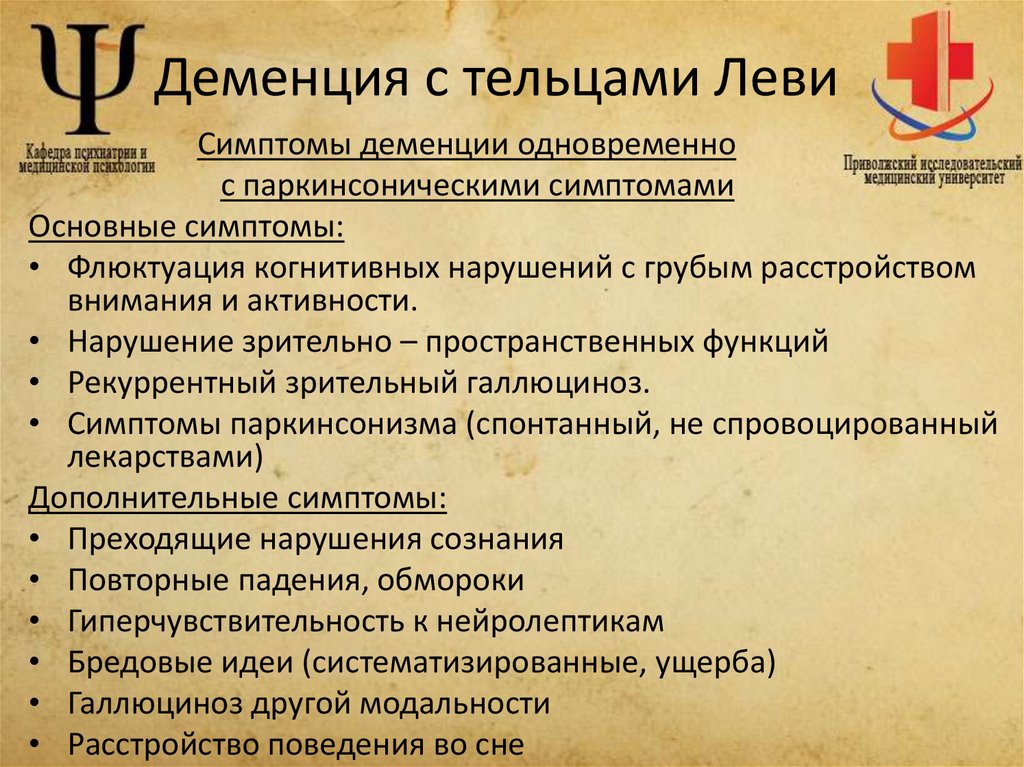 Деменция с тельцами Леви