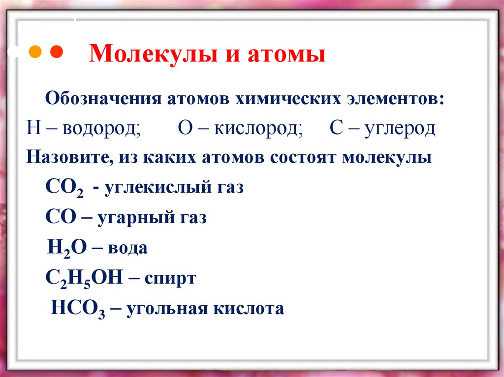Молекулы и атомы