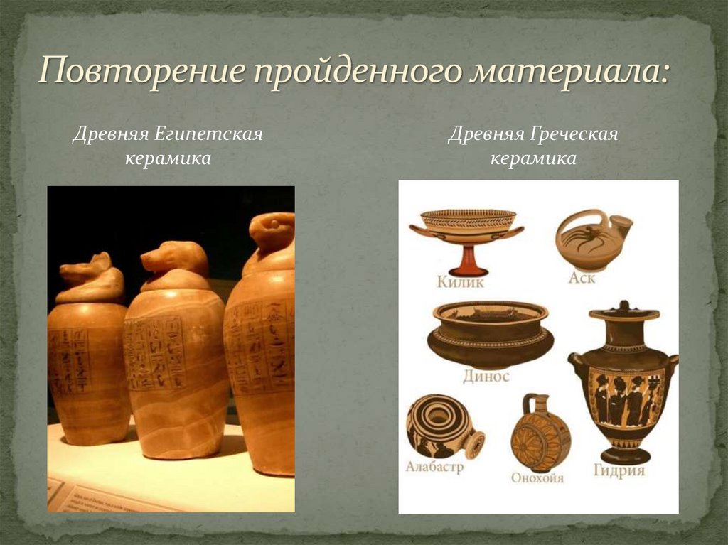 Повторение пройденного материала: