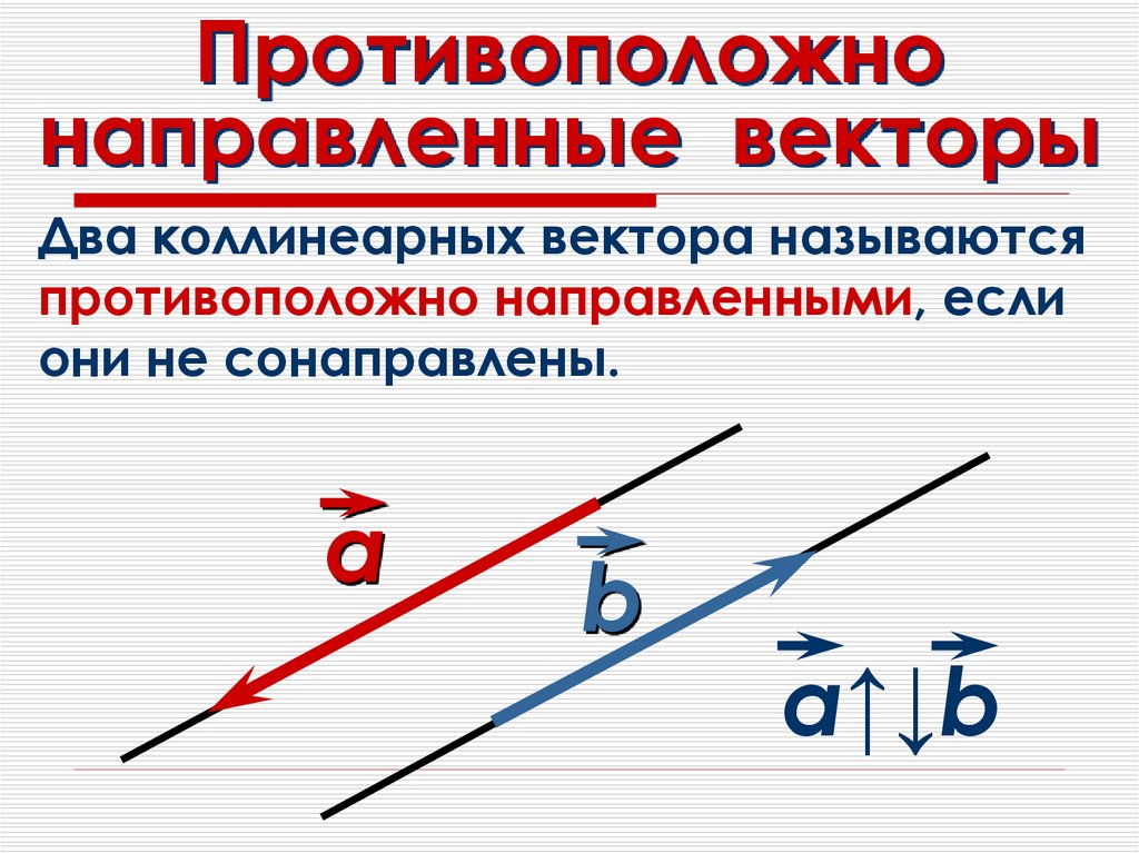 Противоположно направленные векторы