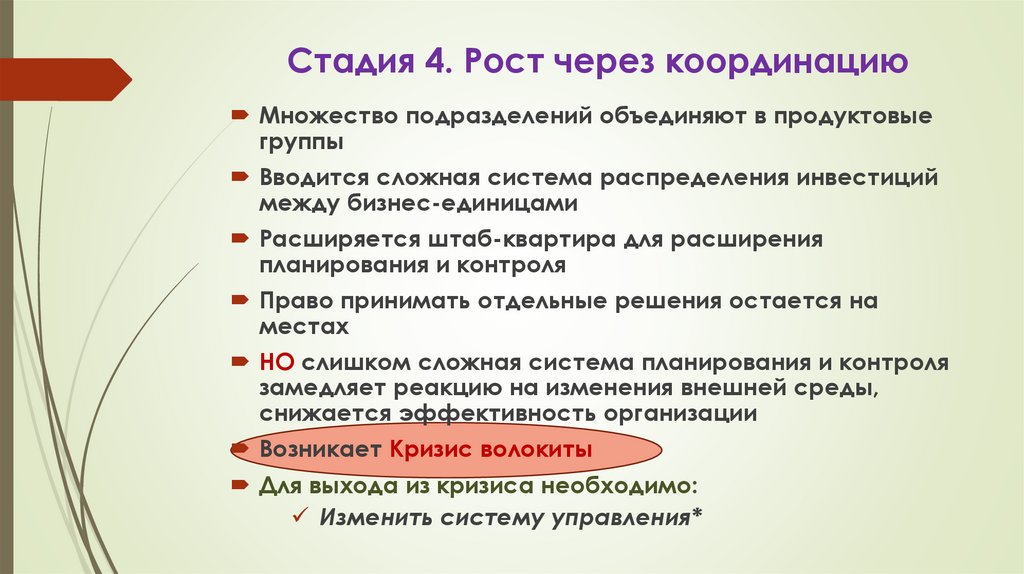 Стадия 4. Рост через координацию