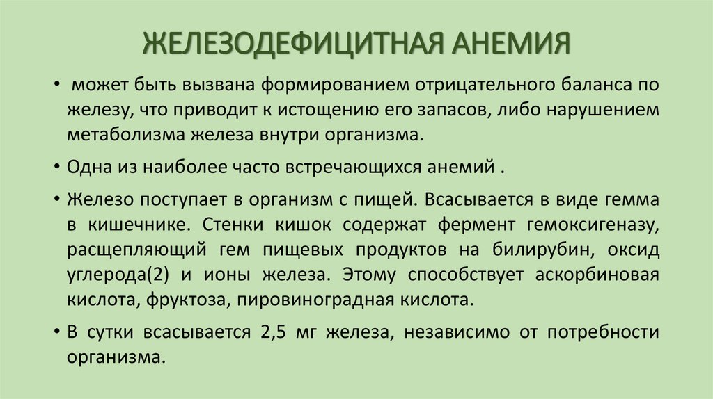 ЖЕЛЕЗОДЕФИЦИТНАЯ АНЕМИЯ