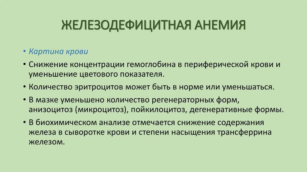 ЖЕЛЕЗОДЕФИЦИТНАЯ АНЕМИЯ