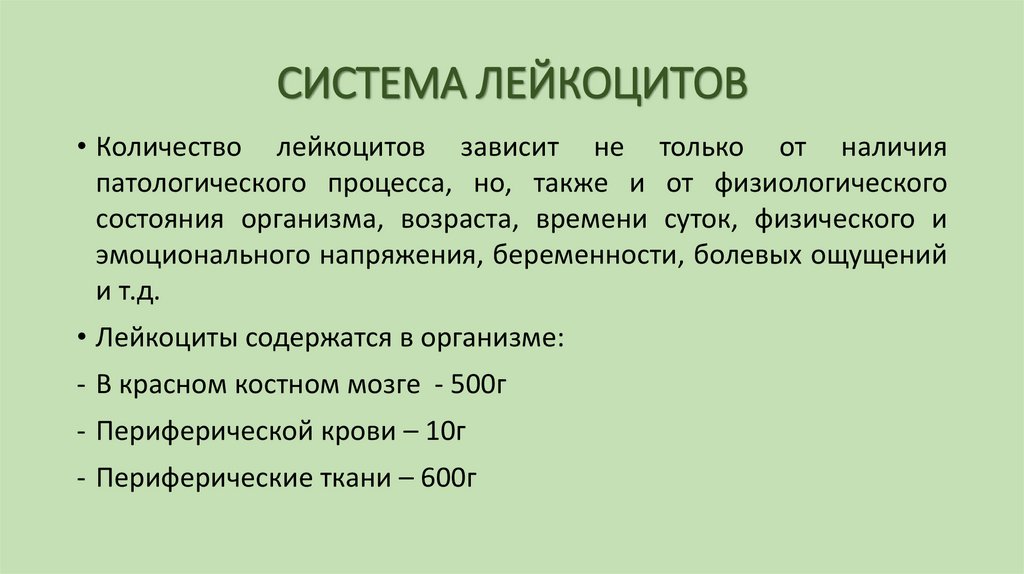СИСТЕМА ЛЕЙКОЦИТОВ
