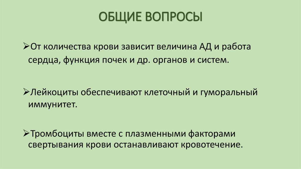 ОБЩИЕ ВОПРОСЫ