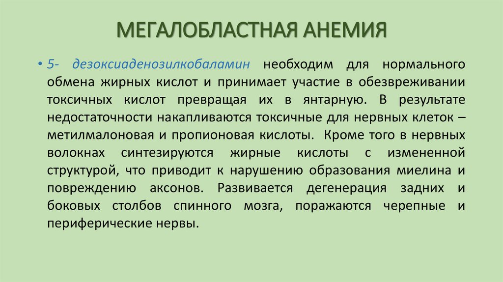 МЕГАЛОБЛАСТНАЯ АНЕМИЯ