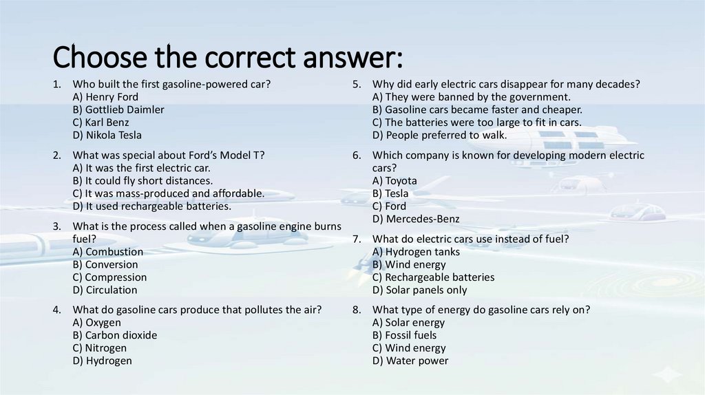 Choose the correct answer: