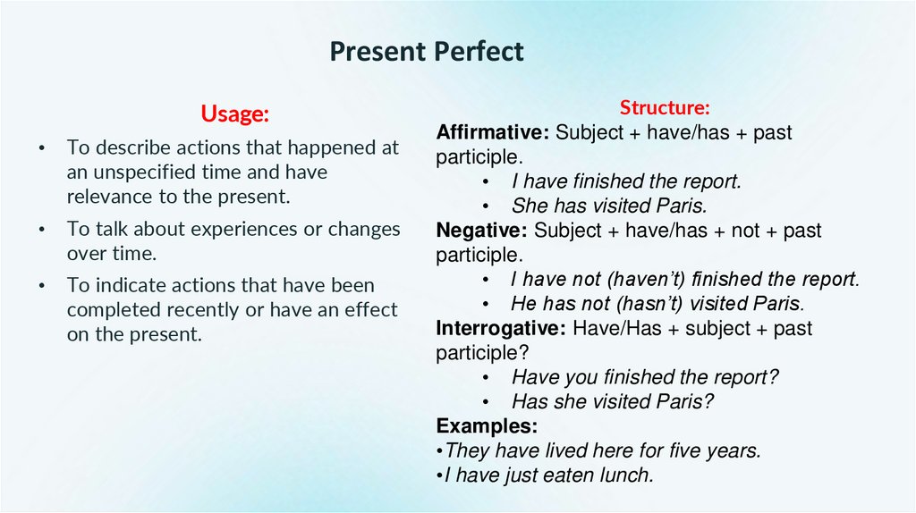 Present Perfect