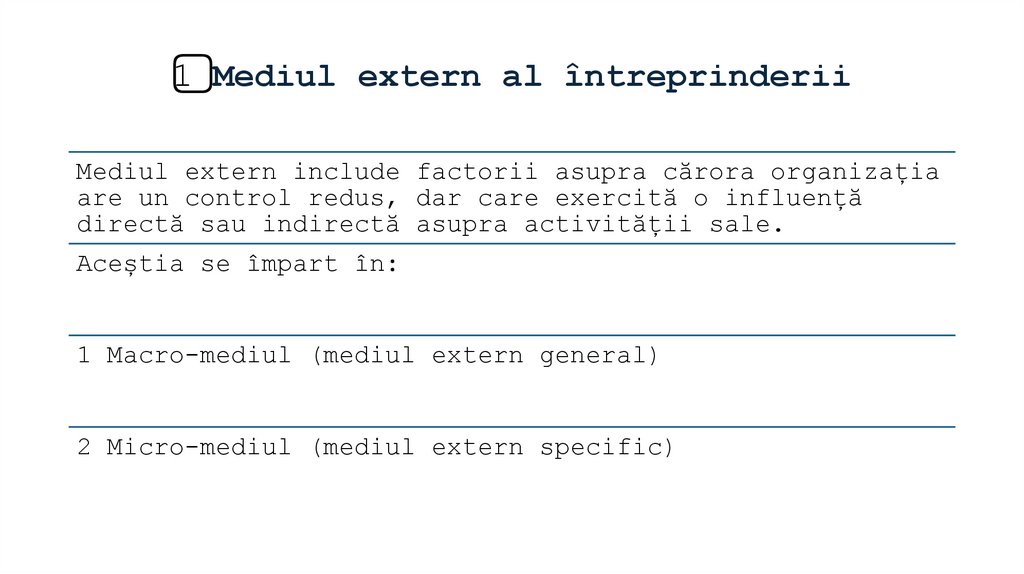 1️⃣ Mediul extern al întreprinderii