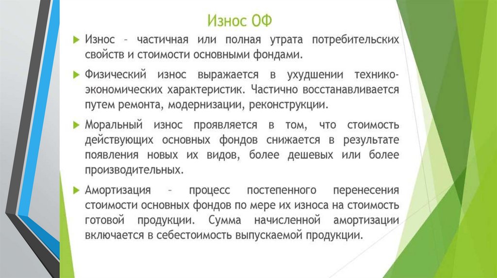 ИЗНОС ОСНОВНЫХ ФОНДОВ