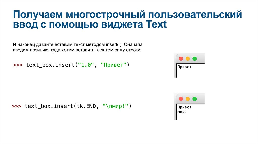 Получаем многострочный пользовательский ввод с помощью виджета Text