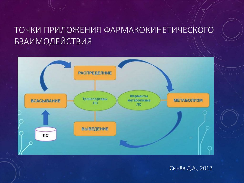 Точки приложения фармакокинетического взаимодействия