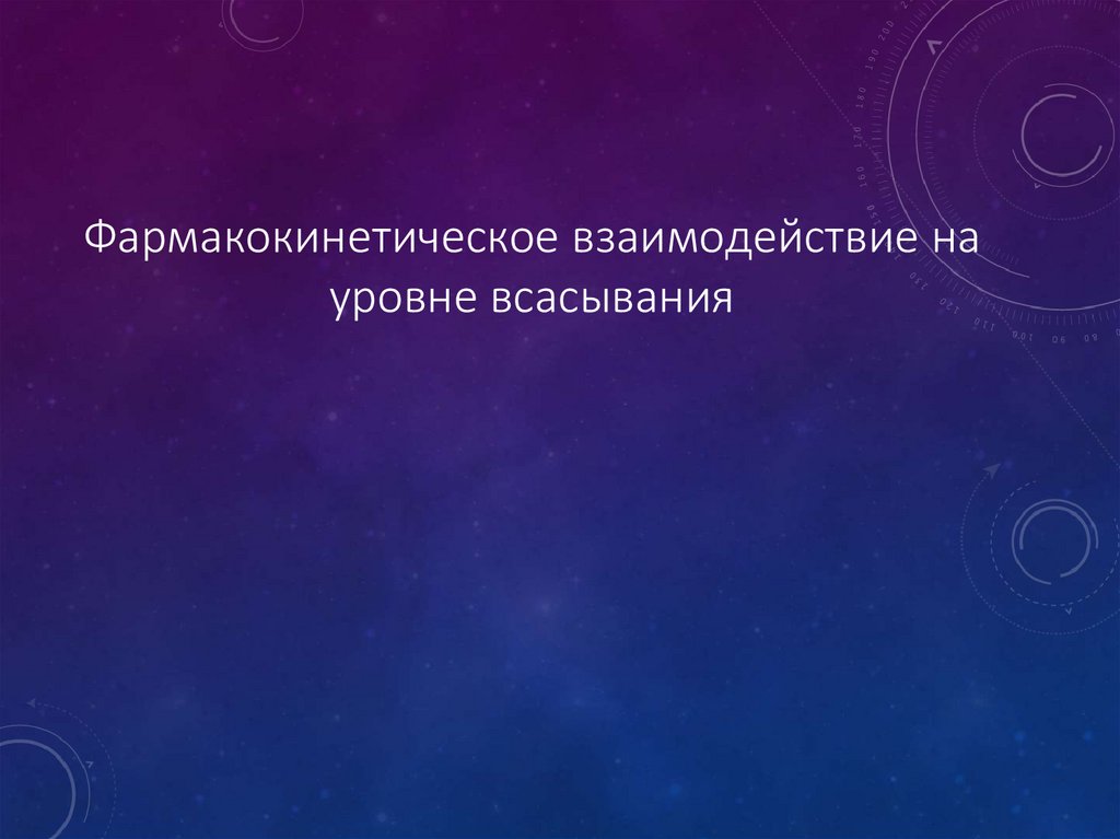 Фармакокинетическое взаимодействие на уровне всасывания