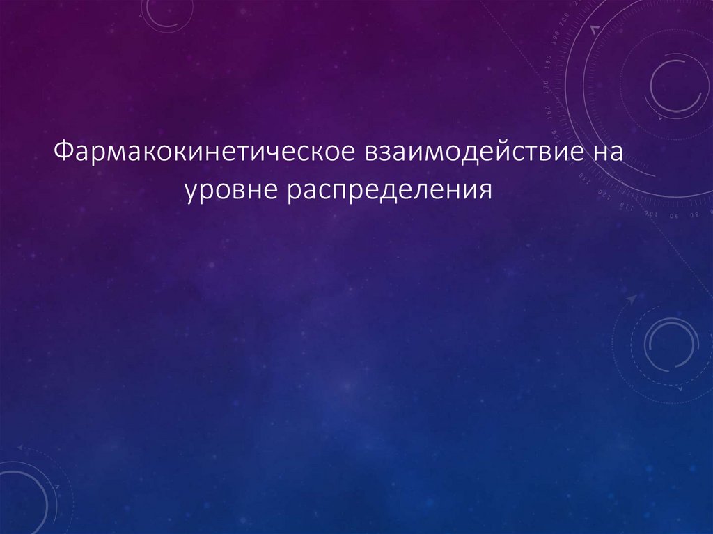 Фармакокинетическое взаимодействие на уровне распределения