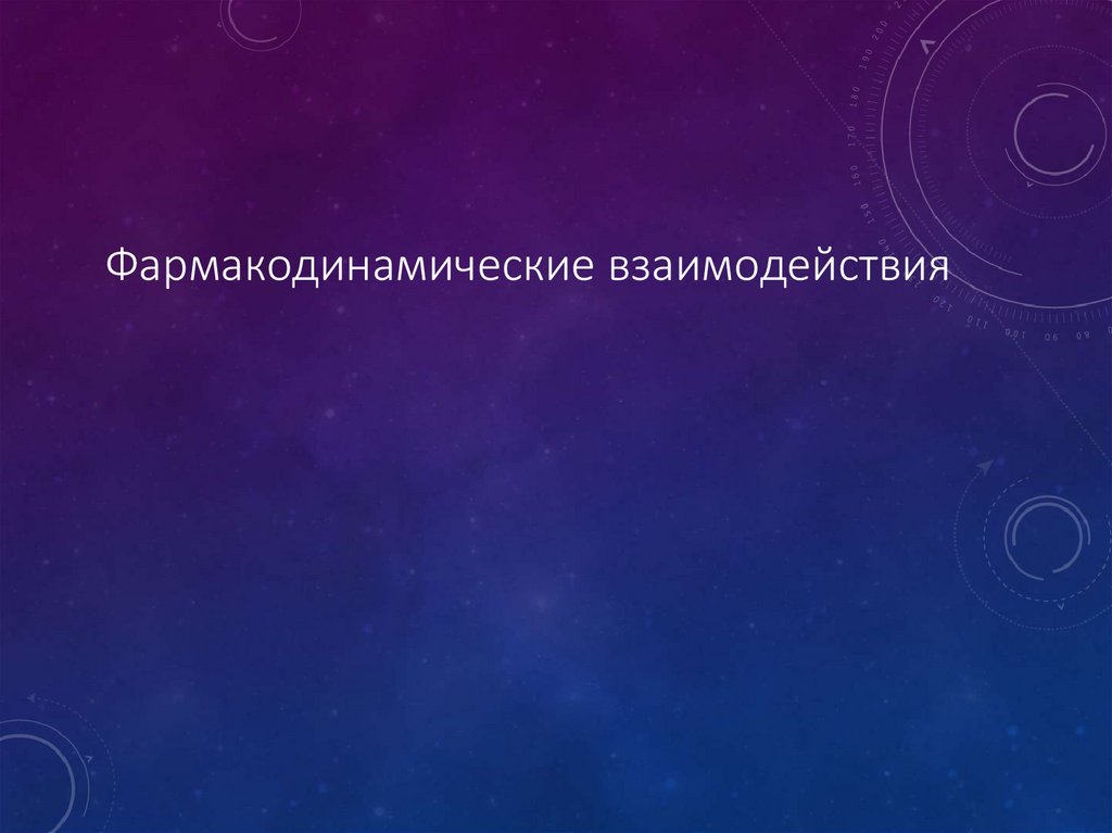 Фармакодинамические взаимодействия