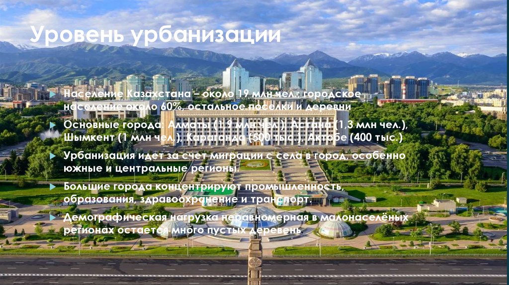 Уровень урбанизации