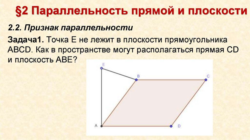 §2 Параллельность прямой и плоскости