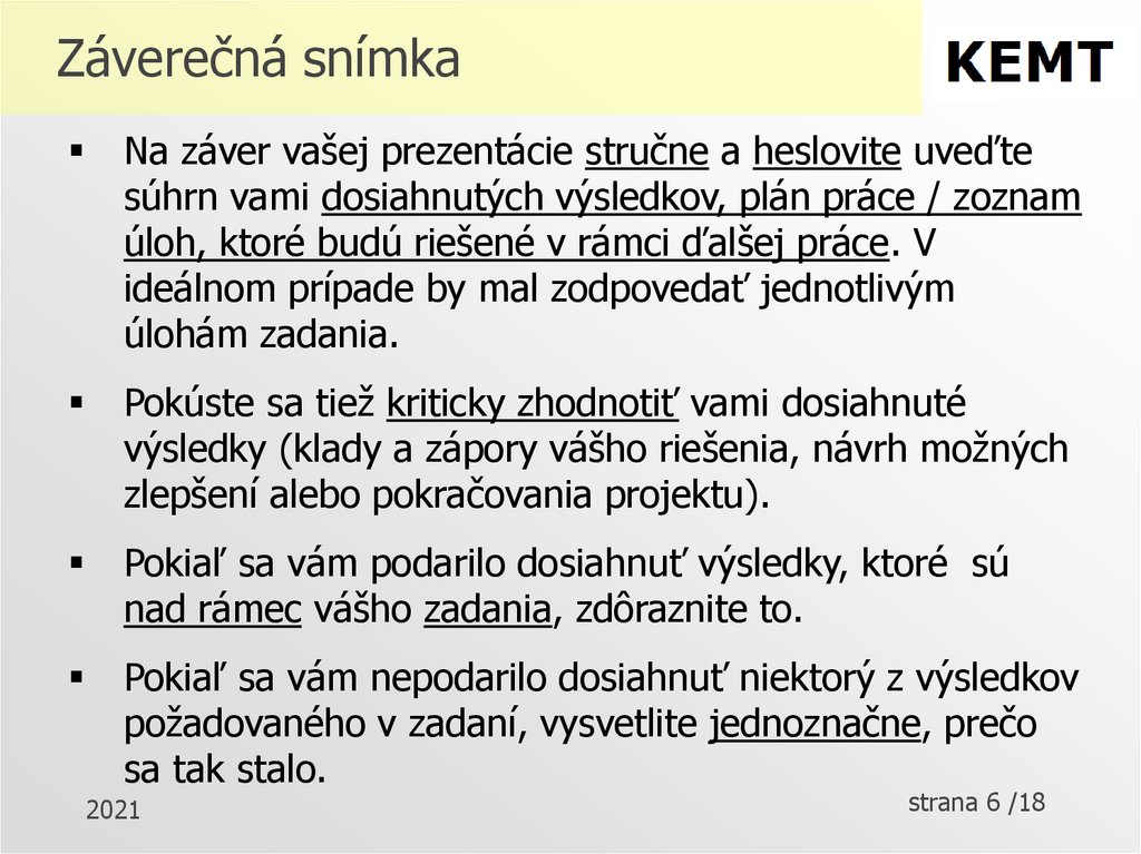 Záverečná snímka