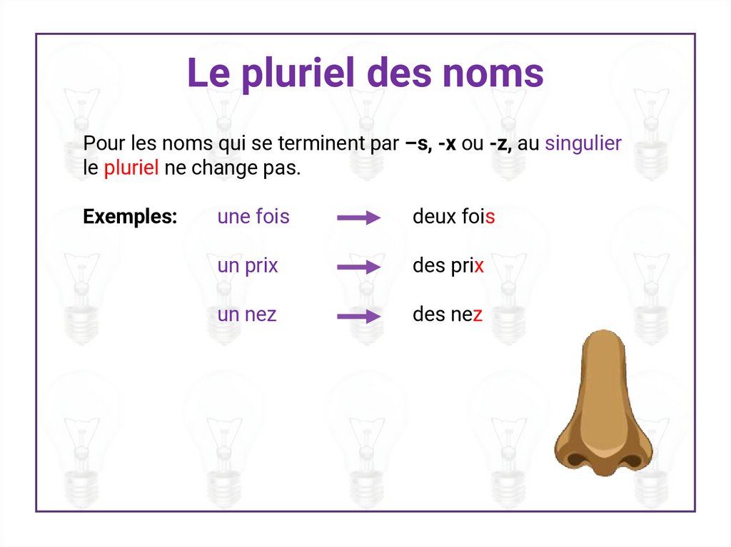 Le pluriel des noms