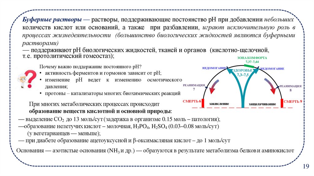 Буферные растворы — растворы, поддерживающие постоянство рН при добавлении небольших