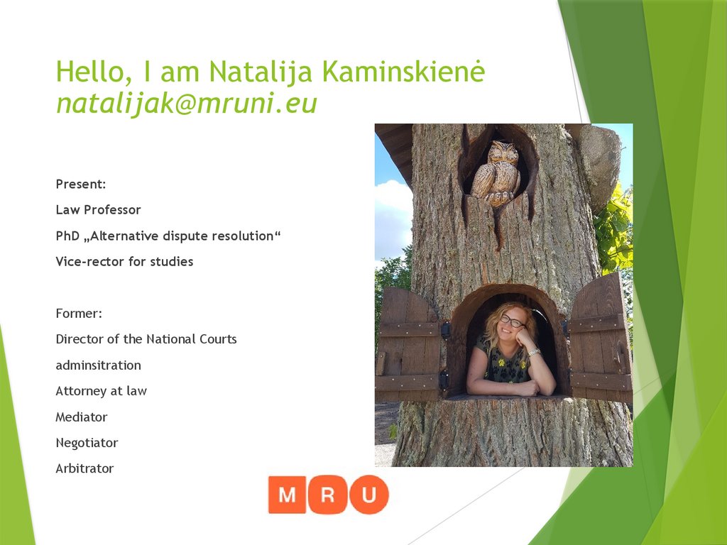Hello, I am Natalija Kaminskienė natalijak@mruni.eu