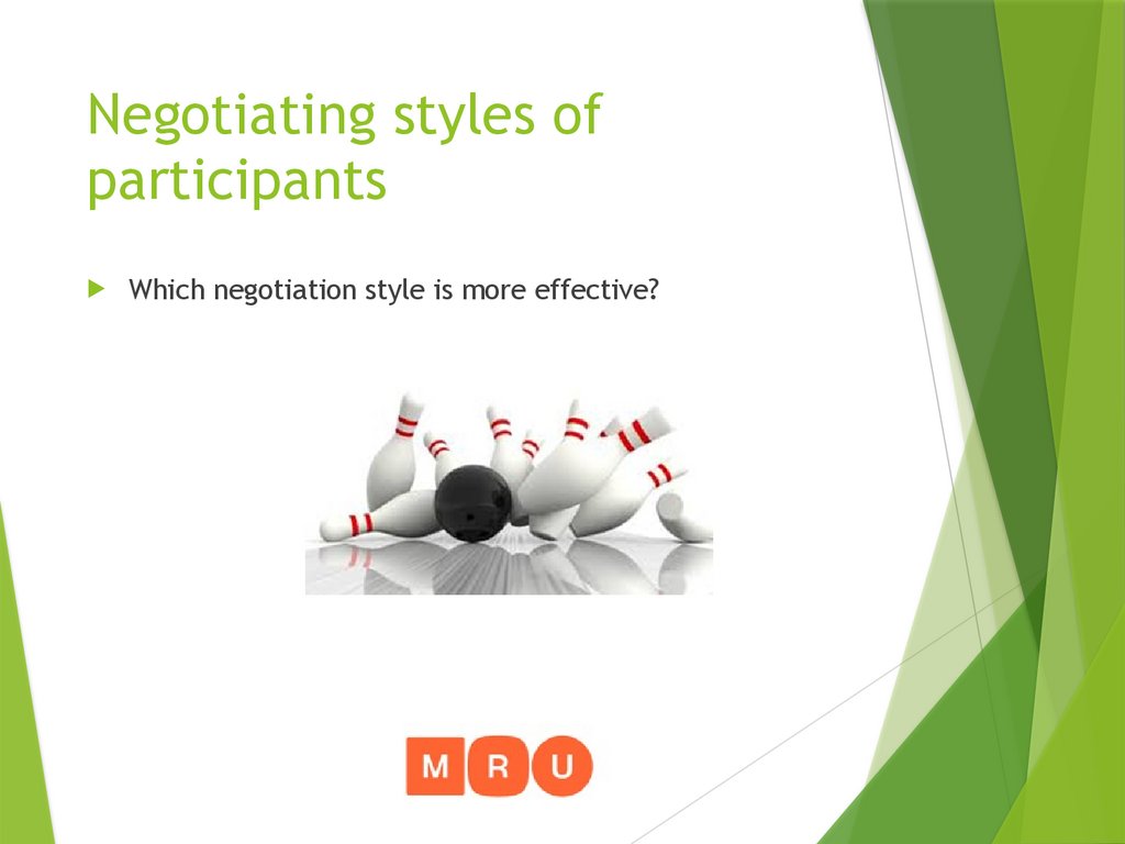 Negotiating styles of participants