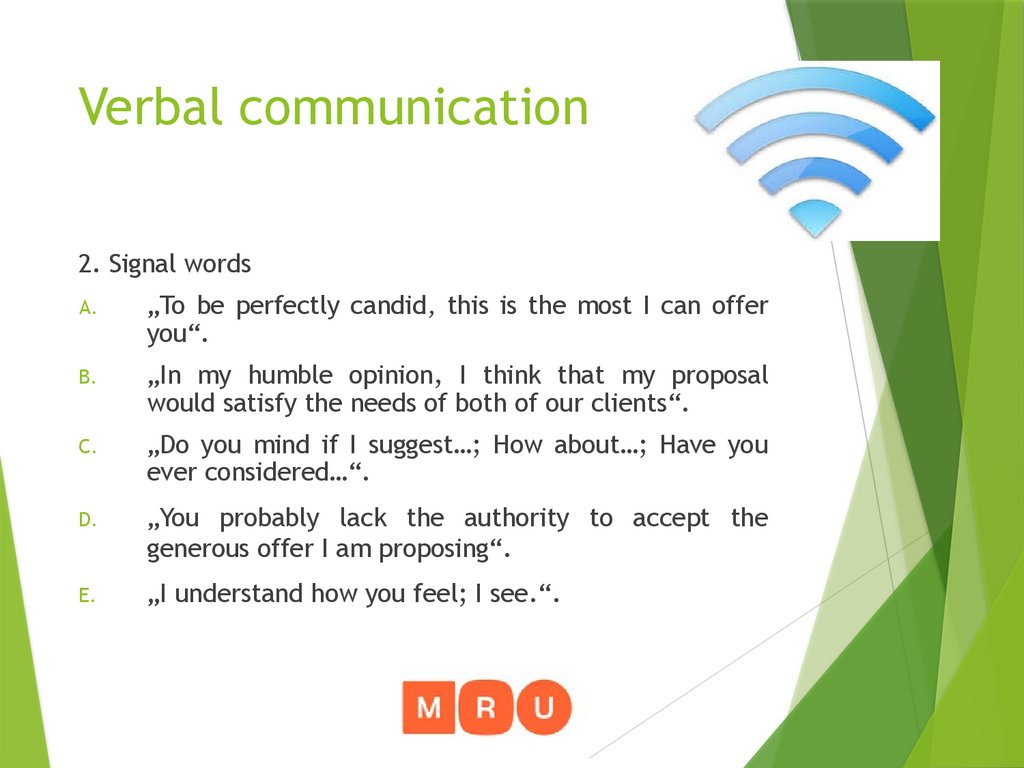 Verbal communication
