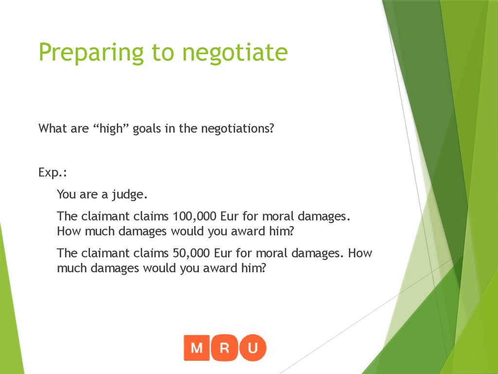 Preparing to negotiate