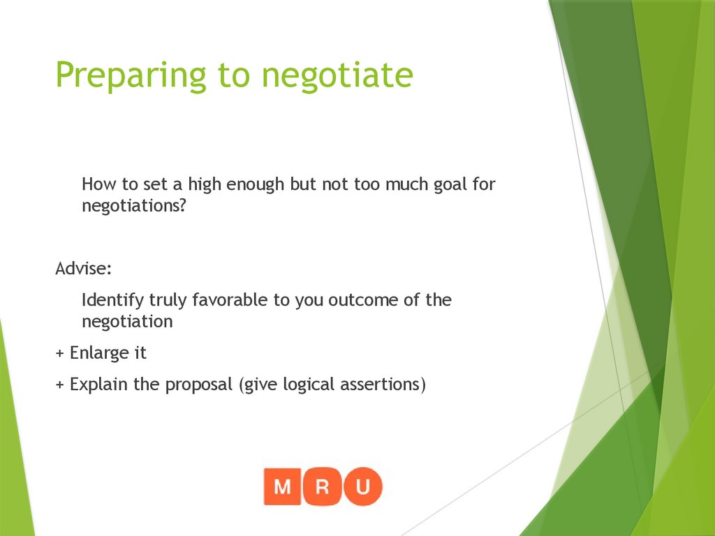 Preparing to negotiate