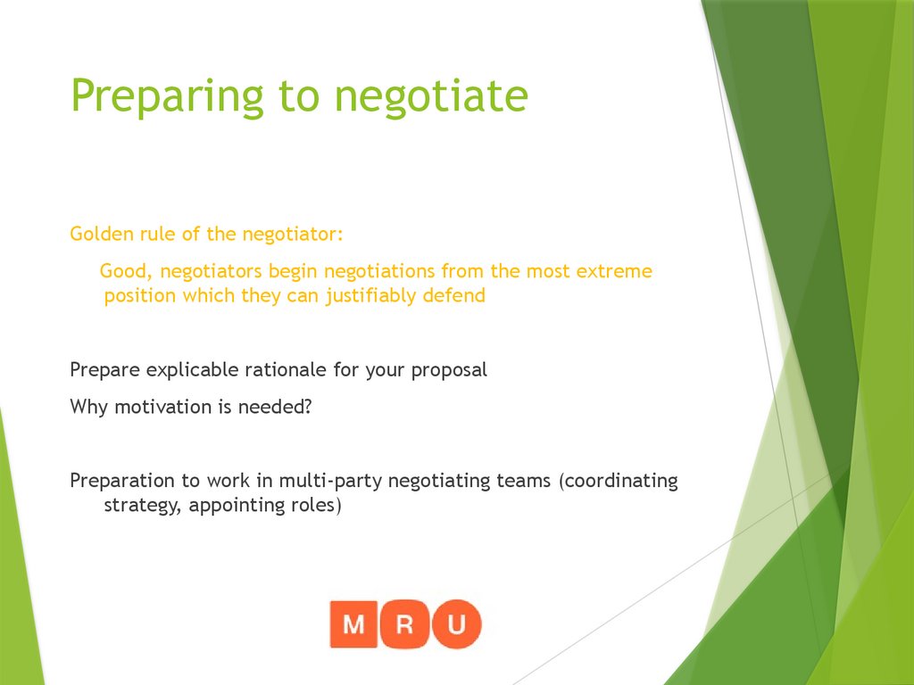 Preparing to negotiate