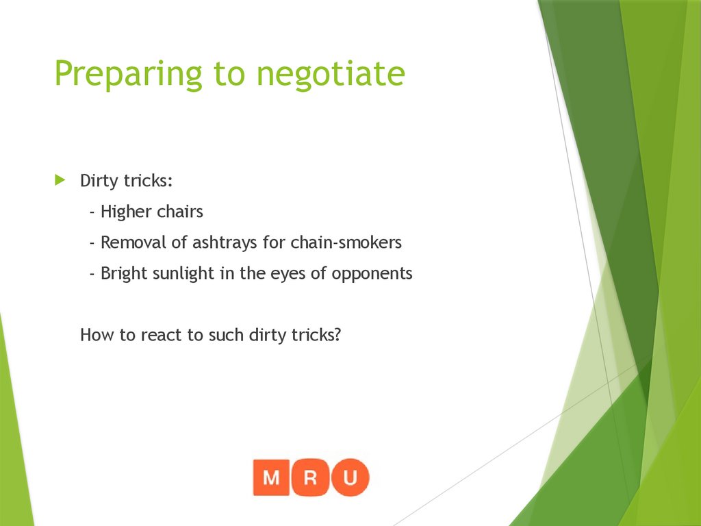 Preparing to negotiate