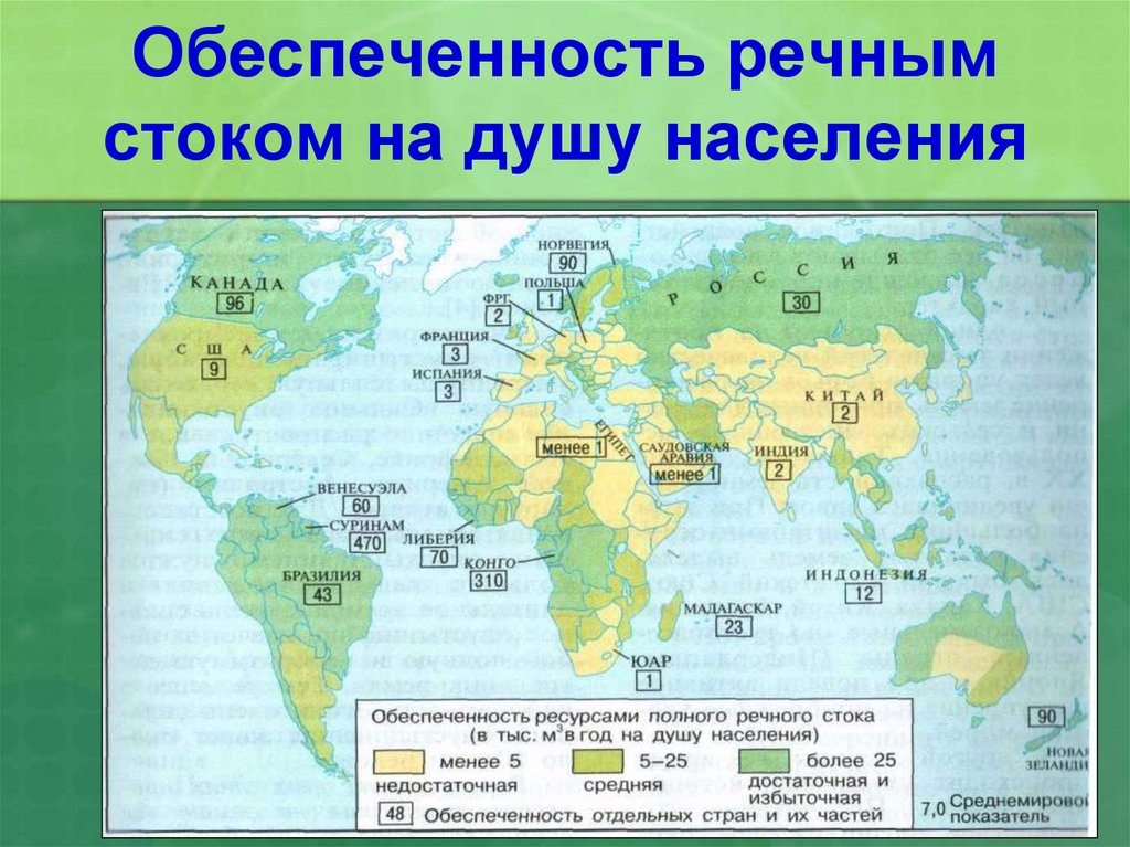 Обеспеченность речным стоком на душу населения
