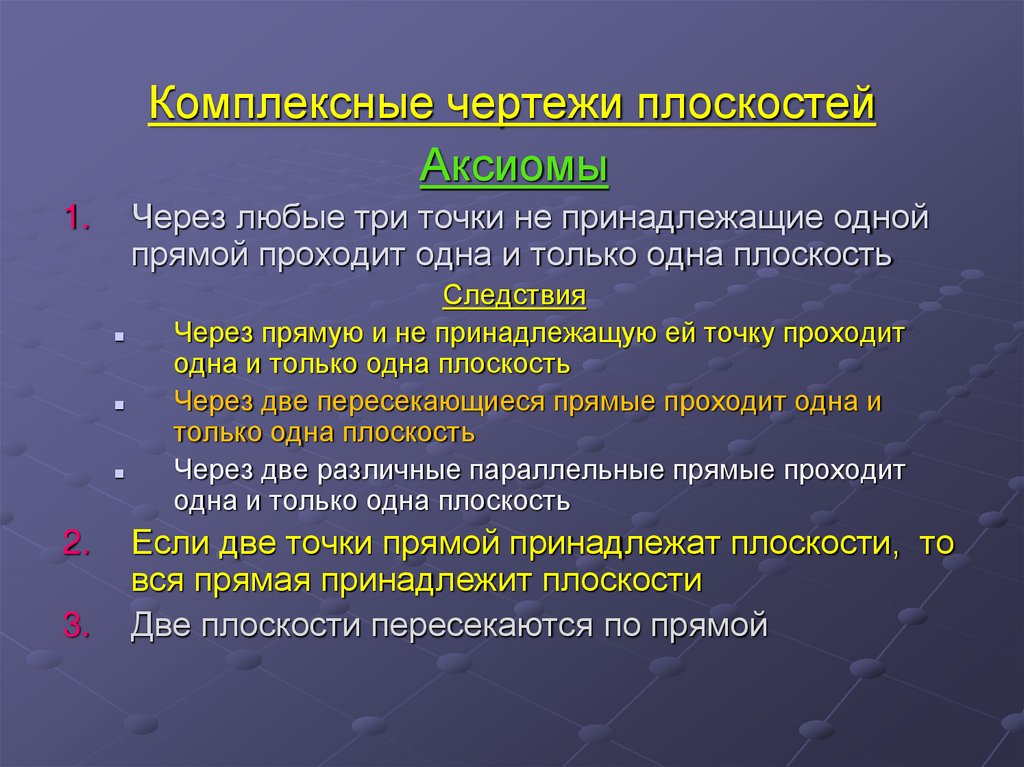 Комплексные чертежи плоскостей