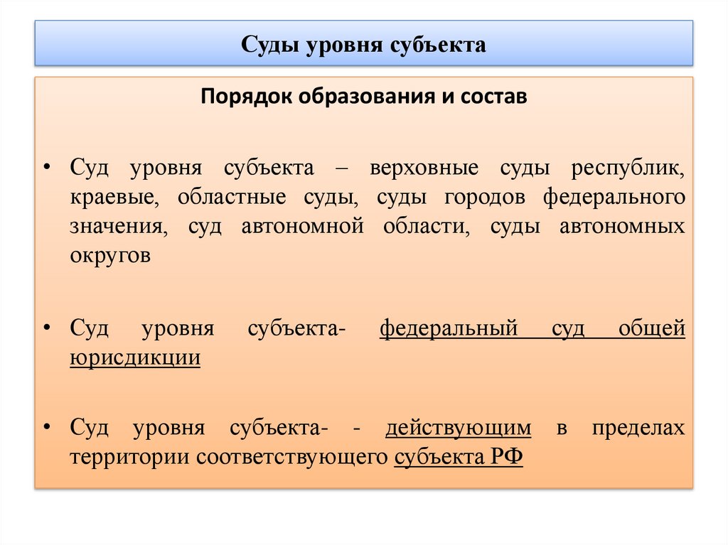 Суды уровня субъекта