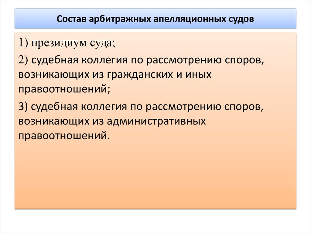 Состав арбитражных апелляционных судов