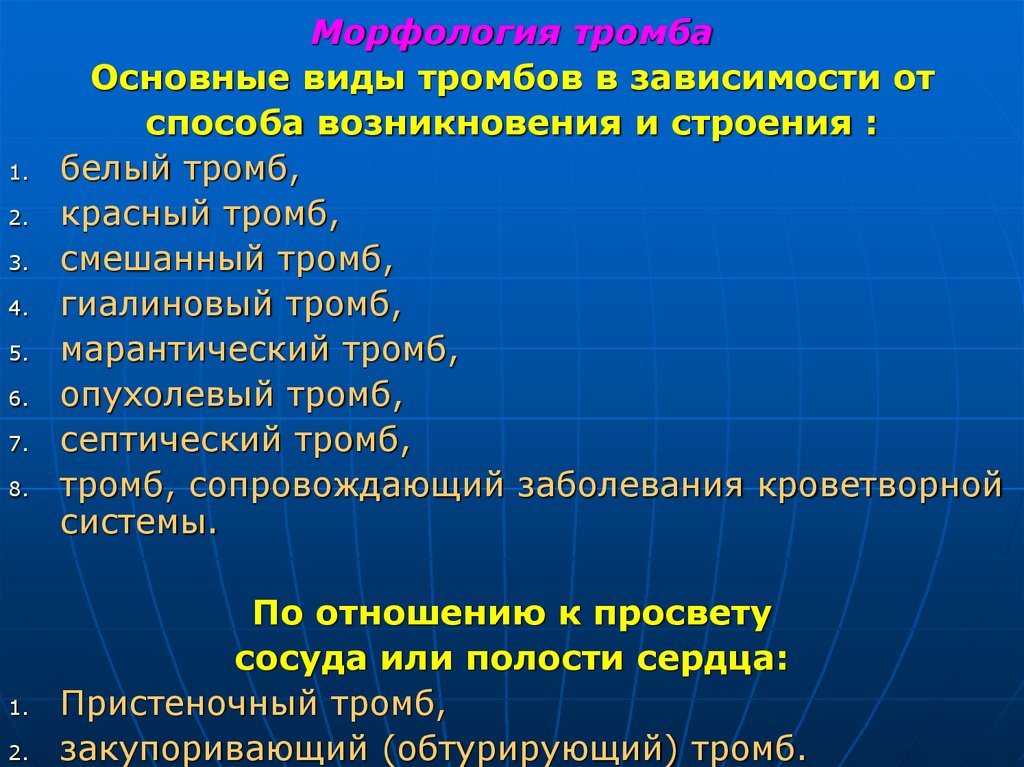 Морфология тромба