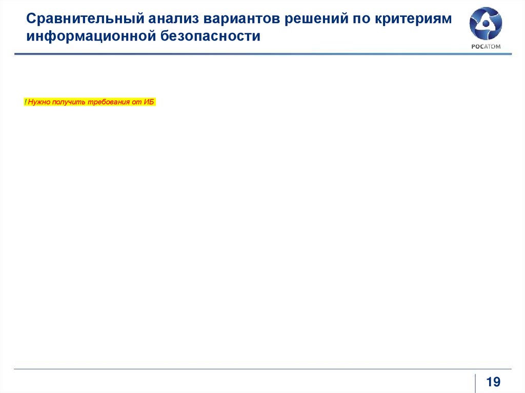 Сравнительный анализ вариантов решений по критериям информационной безопасности