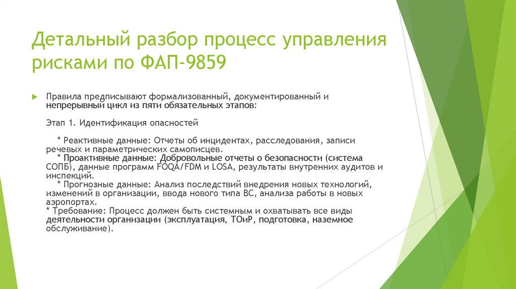 Детальный разбор процесс управления рисками по ФАП-9859