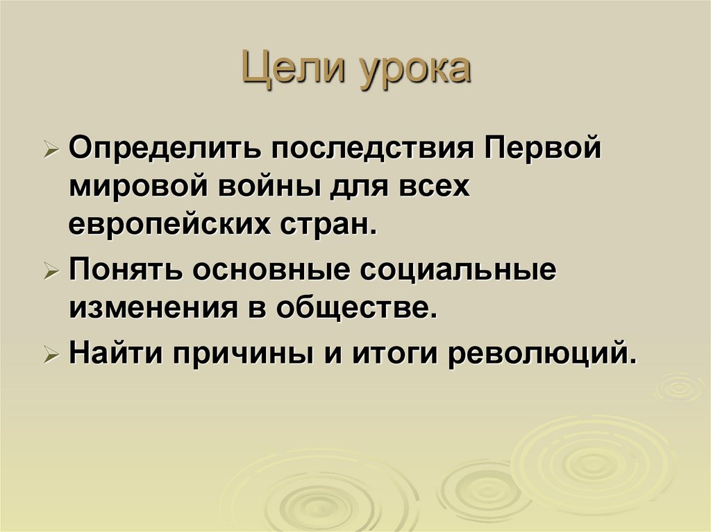 Цели урока