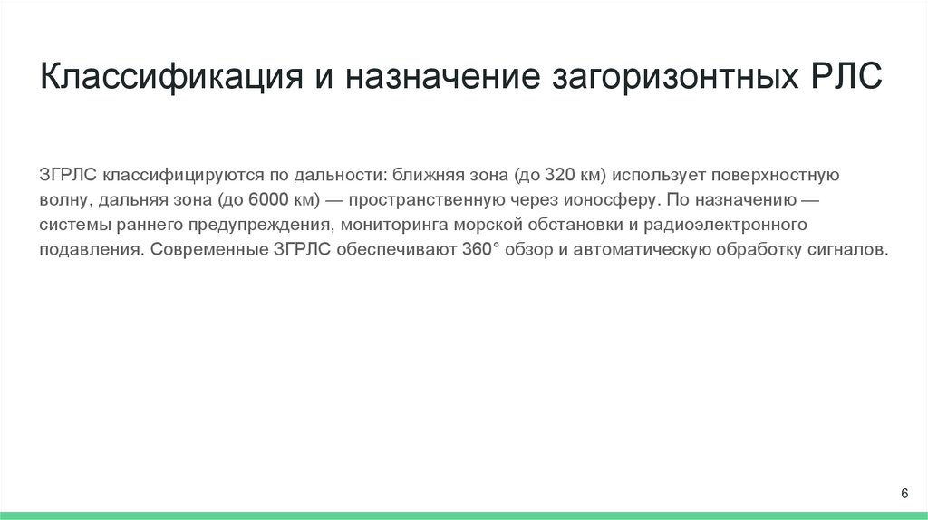 Классификация и назначение загоризонтных РЛС