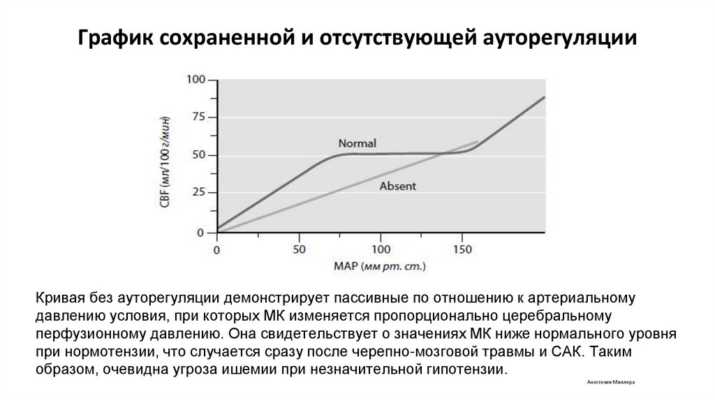 График сохраненной и отсутствующей ауторегуляции