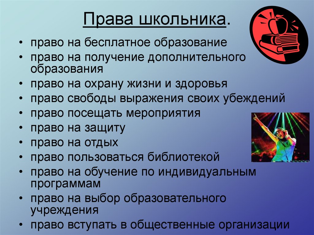 Права школьника.