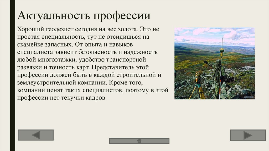 Актуальность профессии