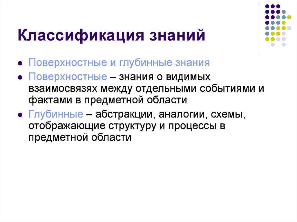 Классификация знаний